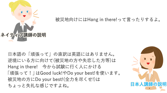 ネイティブ講師と日本人講師で説明は異なります